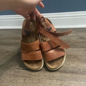 Roolee Brown Leather Sandals